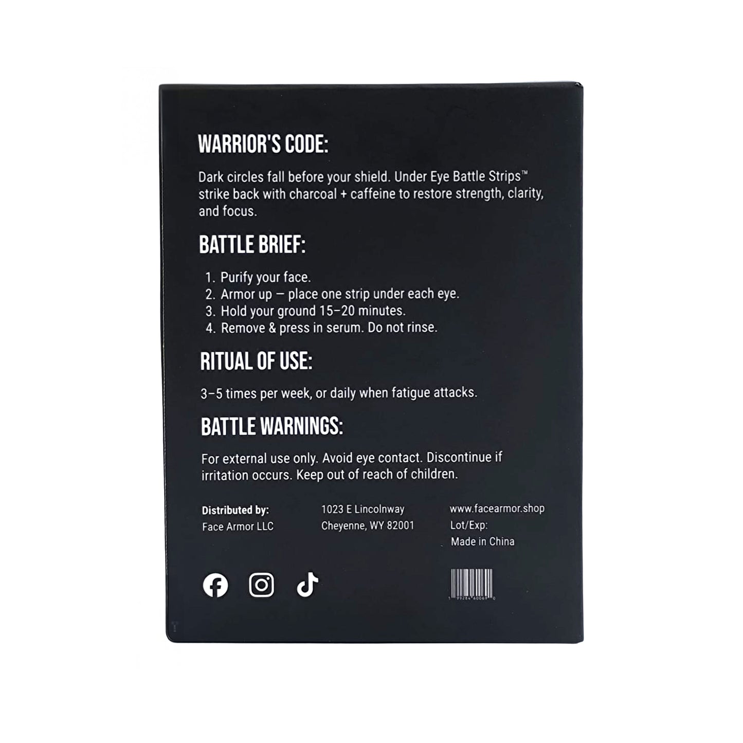 Face Armor Under Eye Battle Strips for Men (Pack of 6)