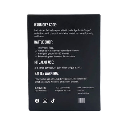 Face Armor Under Eye Battle Strips for Men (Pack of 6)